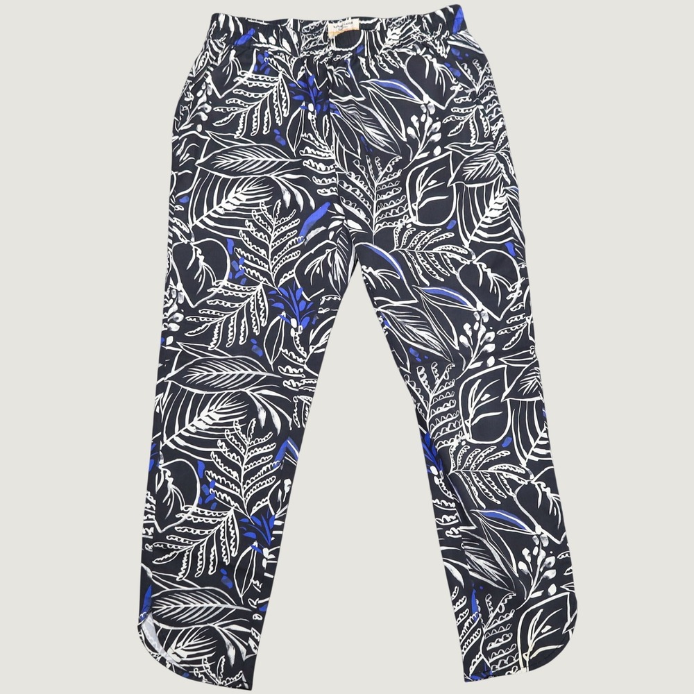 Marine Layer Allison Tropical Print Re-Spun Pull On Pants Women Small Black‎